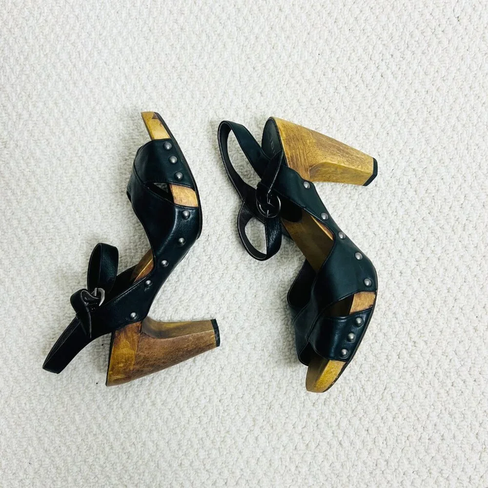 2/$30 Anthropologie Biviel Leather Heels Size 39 - Picture 5 of 7